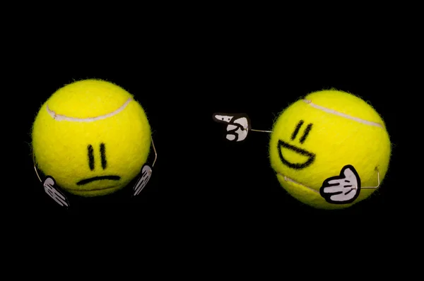 stock image Tennis ball hurting another