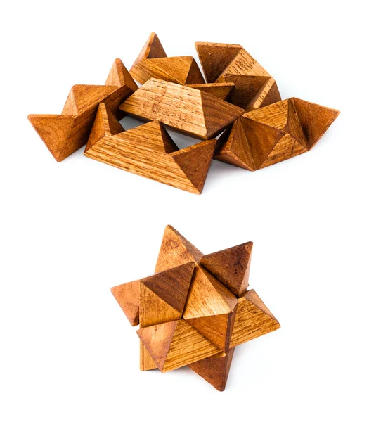 Rhombic dodecahedron puzzle — Stock Photo, Image