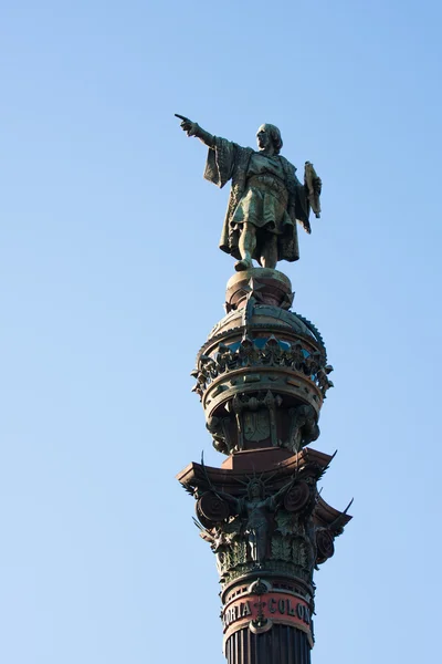 Oszlop Christopher Columbus Barcelonában — Stock Fotó