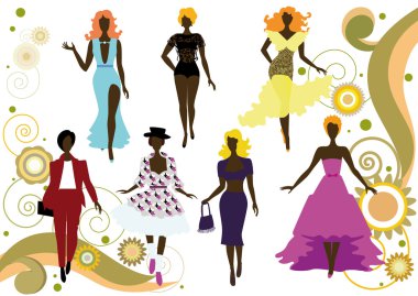 Fashionable women clipart