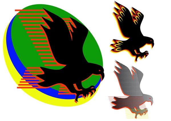 Tres águila estilizada — Vector de stock