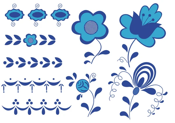 stock vector Elements of the painting Gzhel