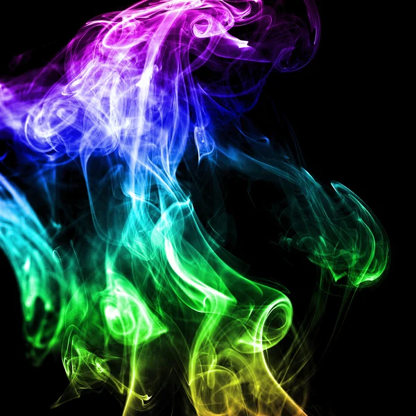 Mehrfarbig rauch qualm Wellen dampf smoke zigarette duft parfüm — Stock Photo, Image
