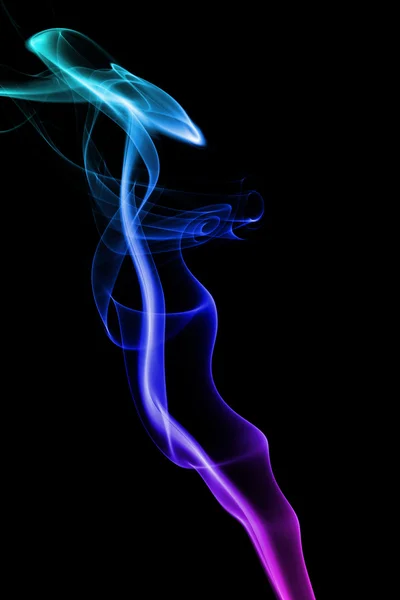 Mehrfarbig rauch qualm Wellen dampf smoke zigarette duft parfüm — Stock fotografie