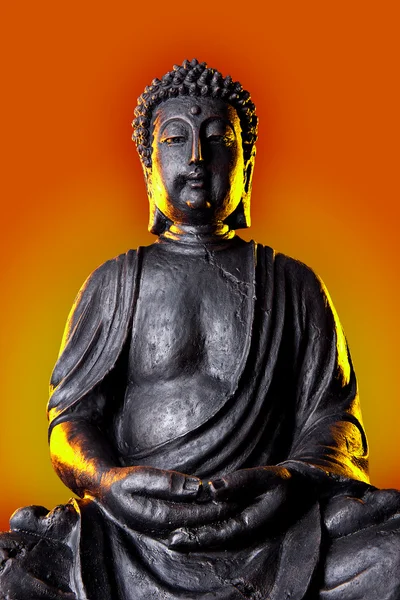 Buddha buddhismus warme goldene statue gott feng-shui asien — Stockfoto