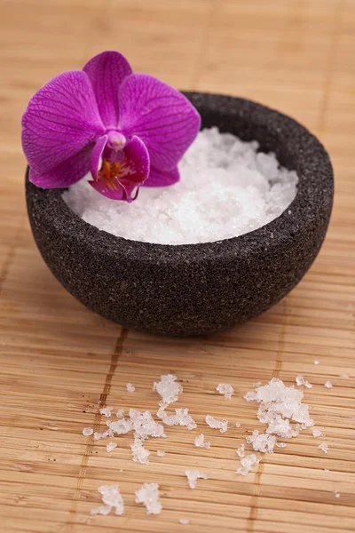 Zen Massage Asien Harmonie Salz Meer Orchidee — Stockfoto