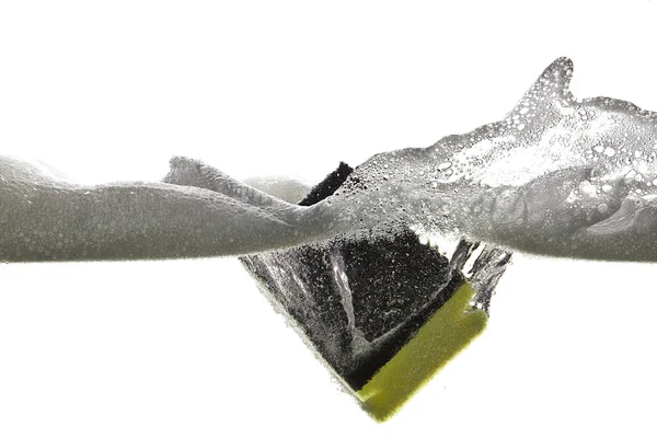Schwamm in einer Schaum Welle — Stock Photo, Image