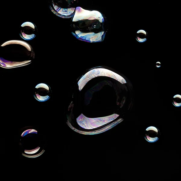 Seife Blase Seifenblasen Pusten Blasring schwarz kugel — Stock Photo, Image