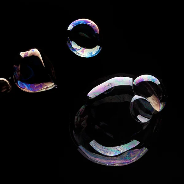 Seife Blase Seifenblasen Pusten Blasring schwarz kugel — Stock Photo, Image