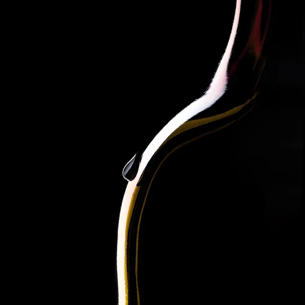 Silueta wein glas rotwein weinflasche tropfen blasen alkohol — Stok fotoğraf