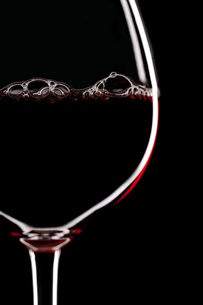Silhouette wein glas rotwein weinflasche tropfen blasen alkohol — Stock Photo, Image