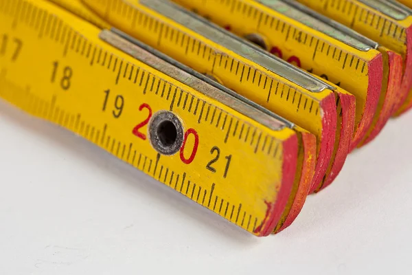 Zollstock Gliedermassstab meter messen renovieren holz — Stockfoto