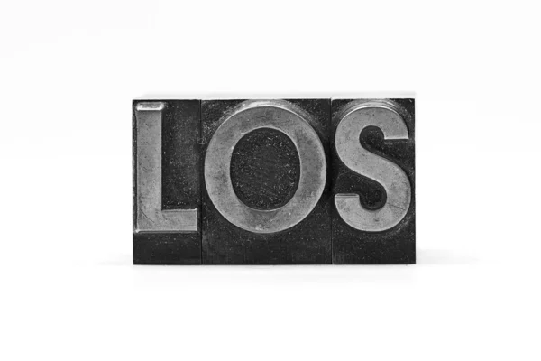 Lead letter word los — Stock Photo, Image