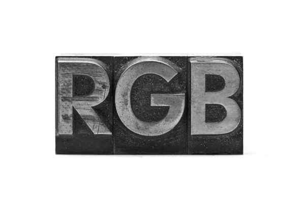 Prowadzić list słowa rgb — Zdjęcie stockowe