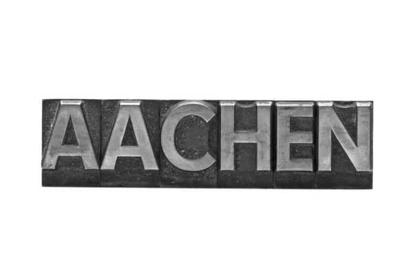 Lead letter word aachen — Stock Photo, Image