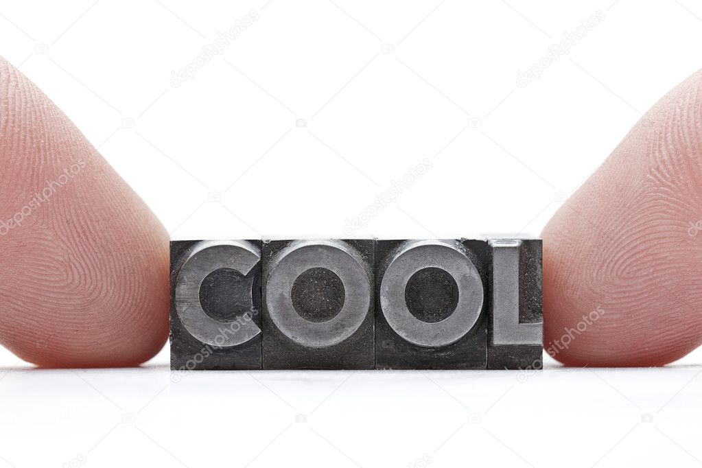 Lead letter word cool with fingers