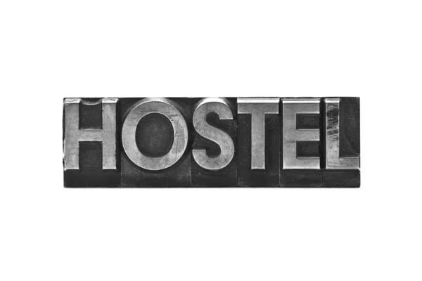 Leidt letter woord hostel — Stockfoto