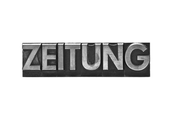 Letra de plomo palabra Zeitung — Foto de Stock