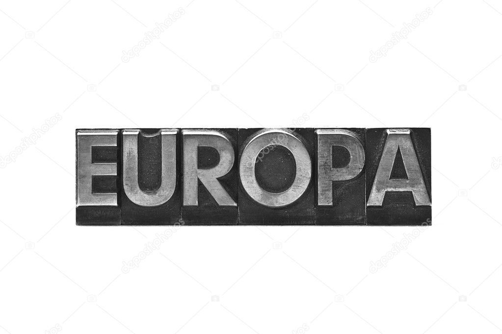 Letra de plomo de la palabra europa â€” Foto de Stock