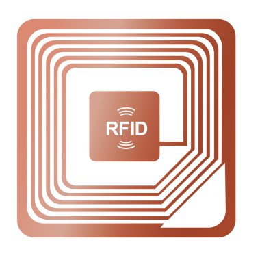 Rfid chip radio-label award were stolen identification label copper send vector data clipart