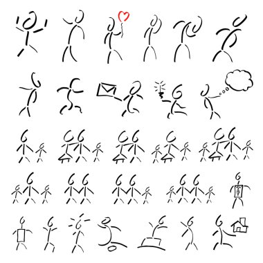 Underlined figures set collage clipart