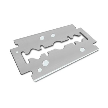 3D Vector razor blade with water Drops clipart