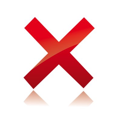 Vector red X cross sign icon clipart