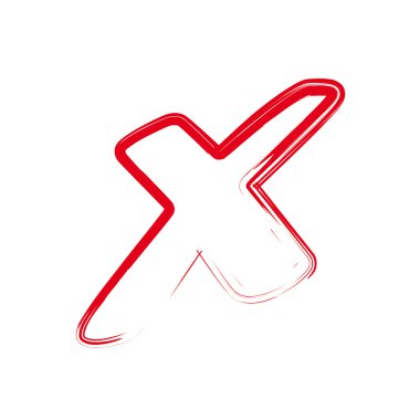 Vector red X cross sign icon clipart