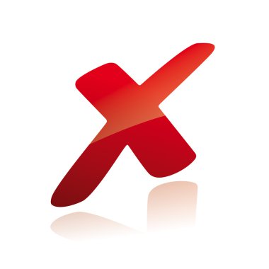 Vector red X cross sign icon clipart