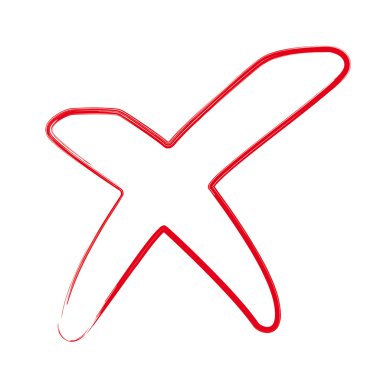 Vector red X cross sign icon clipart