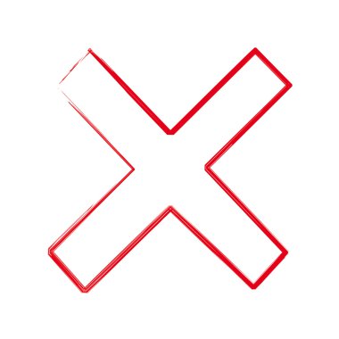 vektör işareti simgesi kırmızı x