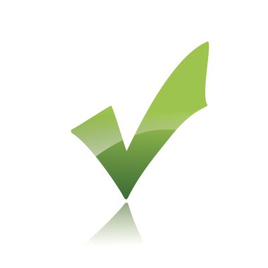 Vector Green X check haken sign icon clipart