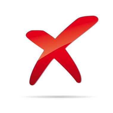 Vector red X cross sign icon clipart