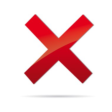 Vector red X cross sign icon clipart