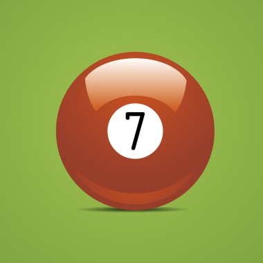 Full Billiard ball number seven 7 Sport pool Game hobby cue restaurant table green clipart