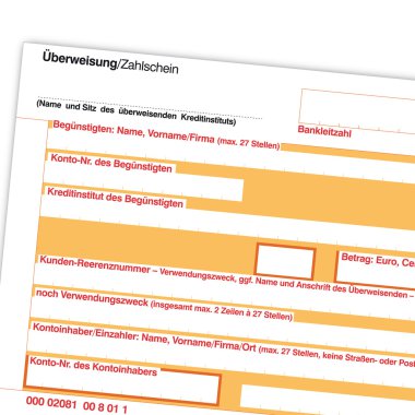 Advance payment voucher form bank giro account number vector form-shop bill apparently on instructions clipart