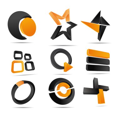 3D Vector Logo Forms clipart