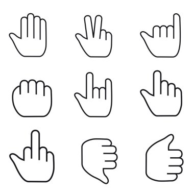 Black and WhiteVector Mouse cursor hand set clipart