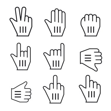 Black and WhiteVector Mouse cursor hand set clipart