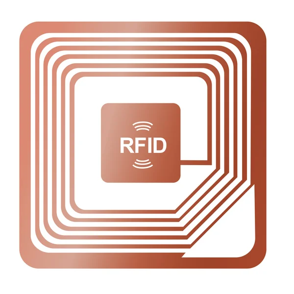 Rfid chip radio-label award were stolen identification label copper send vector data — Stock Vector