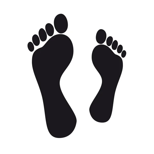 Sniff foot footprint footprints tracing kindergarten barefoot off track — Stock Vector