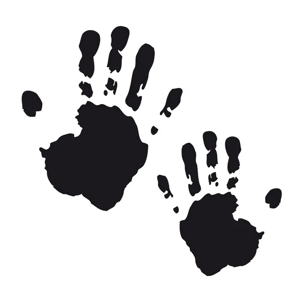 Set impronta di mano impronta digitale vettore mano kidshand timbro kidsgarden bambino — Vettoriale Stock
