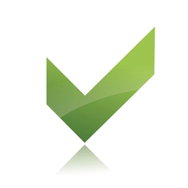 Ikona podepsat vektorové zelený x kontrola haken — Stockový vektor