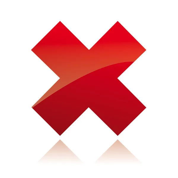 Icône vectorielle croix X rouge — Image vectorielle