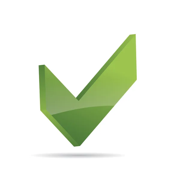 3D wektor zielony x wyboru haken znak ikona — Wektor stockowy