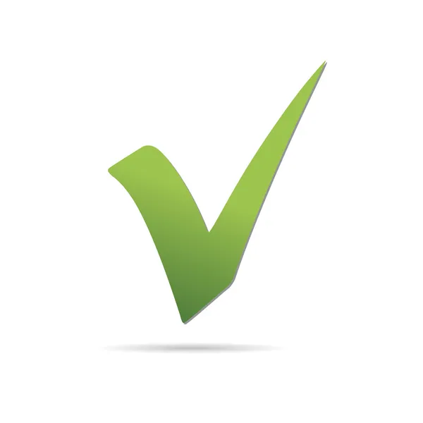 Vector verde X comprobar icono de signo haken — Vector de stock