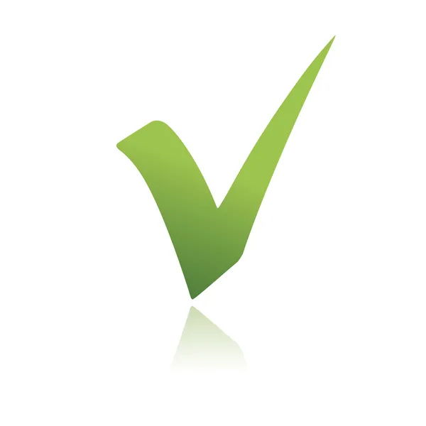 Vektor zöld X ellenőrizze honlapkészítés a haken aláírás ikonra — Stock Vector