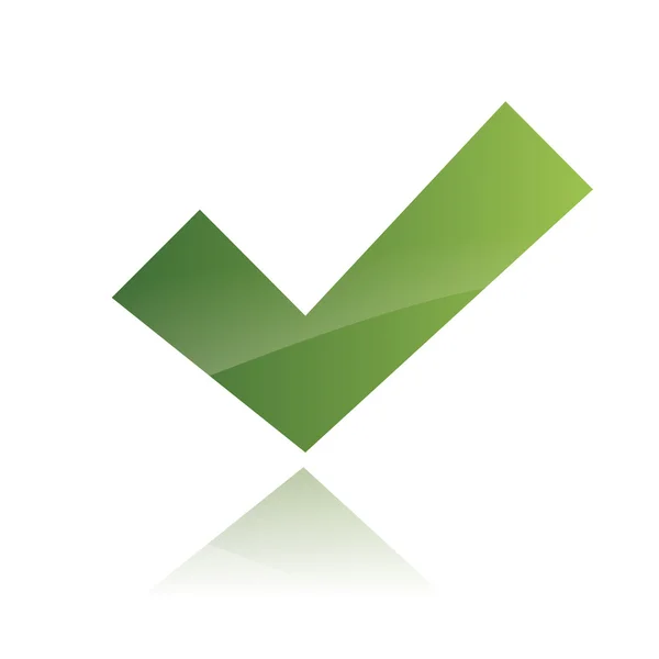 Ikona podepsat vektorové zelený x kontrola haken — Stockový vektor