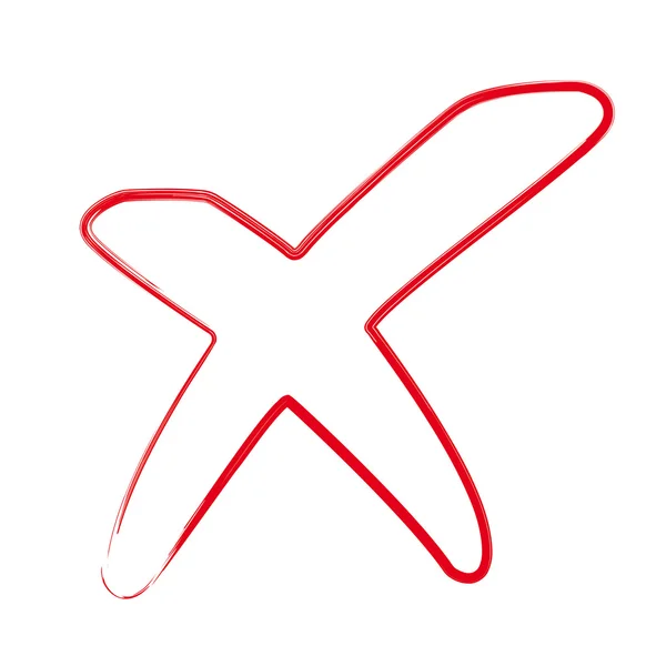 Vektor rot x Kreuz Zeichen Symbol — Stockvektor