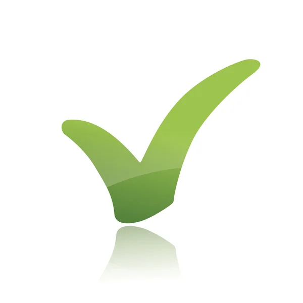 Vector verde X comprobar icono de signo haken — Vector de stock